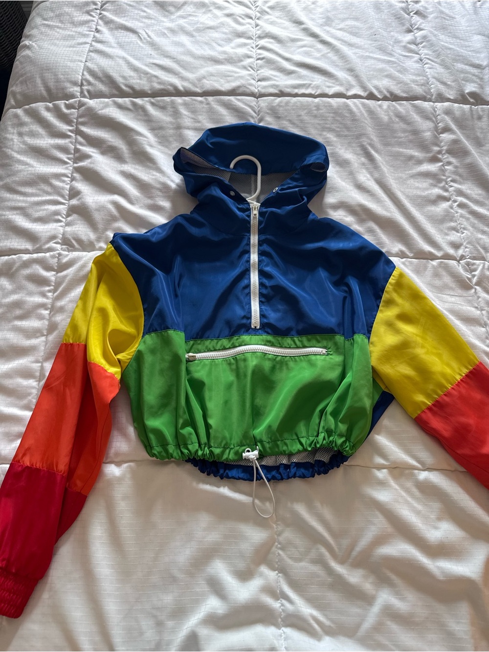 Forever 21 White and Blue Mesh Jacket